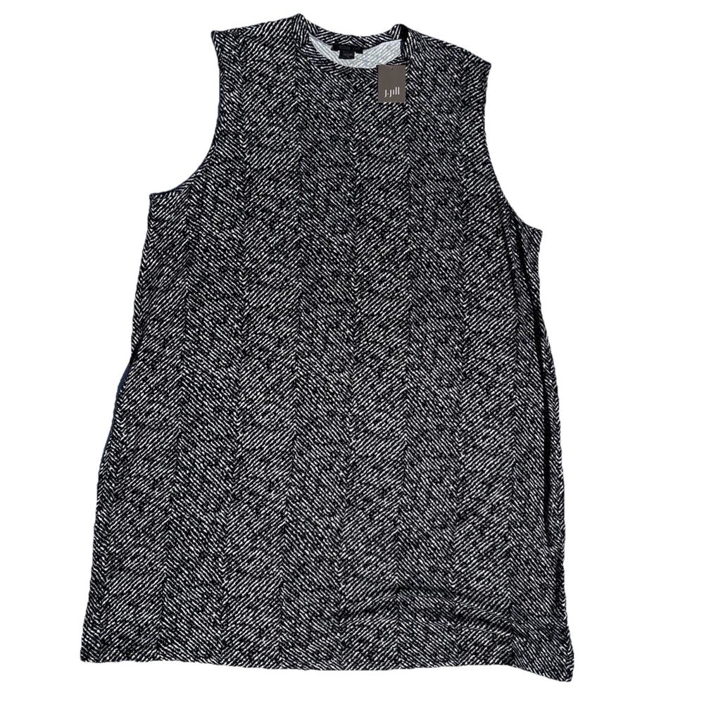 NWT J. Jill Wearever Collection A-line Dress Size XL Black Herringbone Comfort